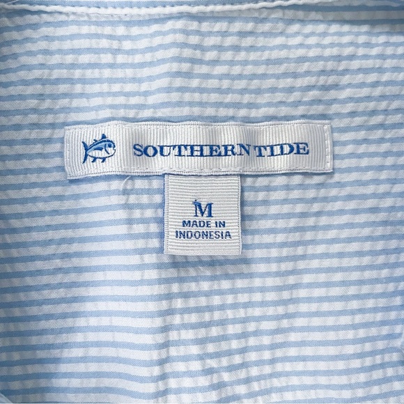 NWOT Southern Tide Kasey Seersucker Tunic Popover Quarter Button Front Size M - Picture 5 of 6